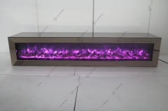 Large Mirrored TV Stand With Multi Color Electric Fireplace