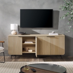 Modern Scandinavian Fluted Door Kitchen Storage Sideboard Buffet Cabinet Console Tv Stand For Living Room