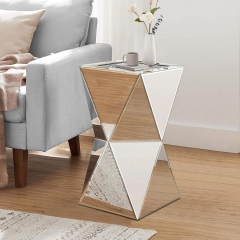 Modern Elegant Bling Diamond Crush Side Table Decorative Crystal Mirror Coffee Table