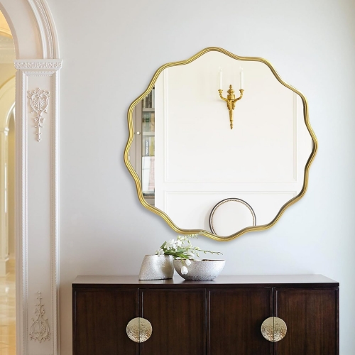 Modern Wall Mirror Mounted Round Decorative Mirrors Circle for Bathroom Vanity Living Room or Bedroom