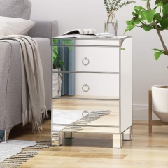 Coolbang High-end Affordable Bedroom Bedside Mirror 3 Drawer Cabinet Nightstand
