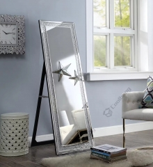 High End Bedroom Full-length Mirror Luxury Crushed Diamond Large Floor Mirror With LED Light