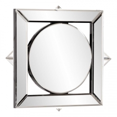Unique Design Elegant Home Decor Accessories Square Hanging Accent Mirrored Frame Wall Mirror