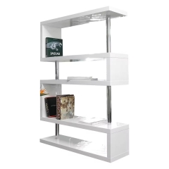 High Gloss White Multi-Purpose Standing Large Display Rack Book Shelf with Lots of Storage Space