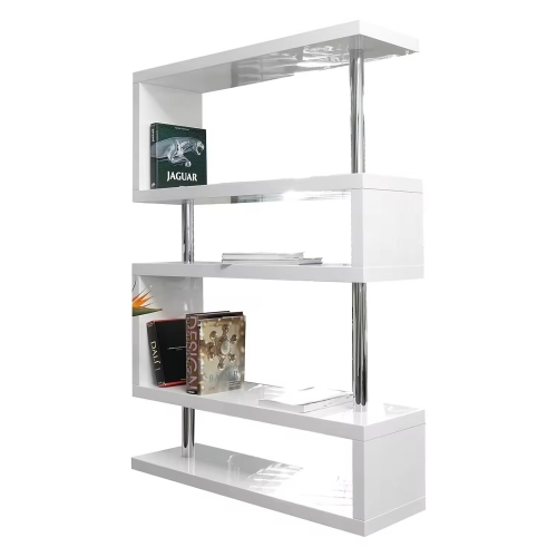 High Gloss White Multi-Purpose Standing Large Display Rack Book Shelf with Lots of Storage Space