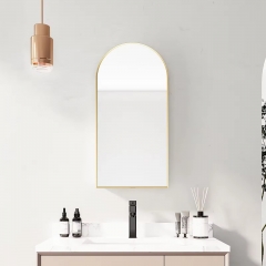 Bathroom Semi Recessed Medicine Cabinet Arched Metal Framed Medicine Cabinets with Mirror