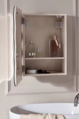 Modern Wall Mounted Wave Mirror Cabinet Bathroom Mirrored Medicine Cabinet With Storage Shelves