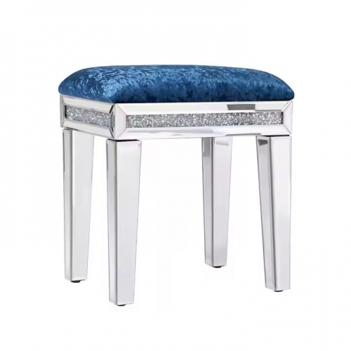 Modern High Quality Blue Dressing Table Stool Bedroom Custom Furniture Mirror Makeup Vanity Stool