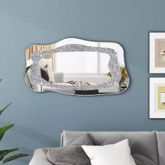 Contemporary Irregular Abstract Cloudy Wavy Wall Mirrors Asymmetrical Wall Decorative Large Mirror