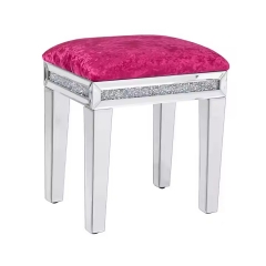 Luxury Crushed Diamond Bedroom Dressing Stool Velvet Chair Mirror Makeup Vanity Special Stool