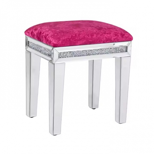 Luxury Crushed Diamond Bedroom Dressing Stool Velvet Chair Mirror Makeup Vanity Special Stool