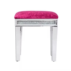 Luxury Crushed Diamond Bedroom Dressing Stool Velvet Chair Mirror Makeup Vanity Special Stool