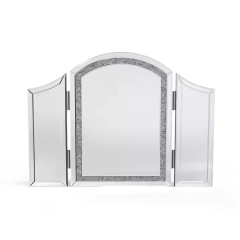 Modern Crushed Diamond Vanity Mirror Makeup Folding Dressing Table Mirror for Bedroom