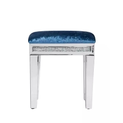 Modern High Quality Blue Dressing Table Stool Bedroom Custom Furniture Mirror Makeup Vanity Stool