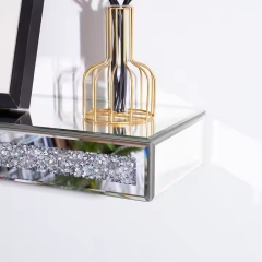 Gorgeous Oversized Mirrored Crushed Diamond Floating Indoor decorations Wall Mounted Shelf Ledge