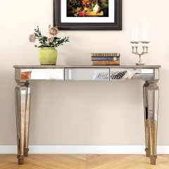 Nordic Antique Luxury Style Hallway Buffet Storage Table Mirror Console Table With Drawer