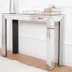 Modern Stylish Feature Mirrored Hallway Table Glass Decorative Console Table