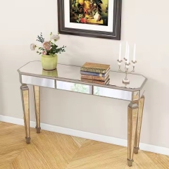 Nordic Antique Luxury Style Hallway Buffet Storage Table Mirror Console Table With Drawer