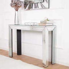 Modern Stylish Feature Mirrored Hallway Table Glass Decorative Console Table