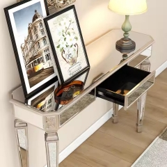 Nordic Antique Luxury Style Hallway Buffet Storage Table Mirror Console Table With Drawer