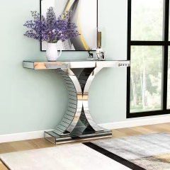 Luxury Silver Mirror Entrance Console Table Home Furniture Living Room Hallway Modern Entry Console Table