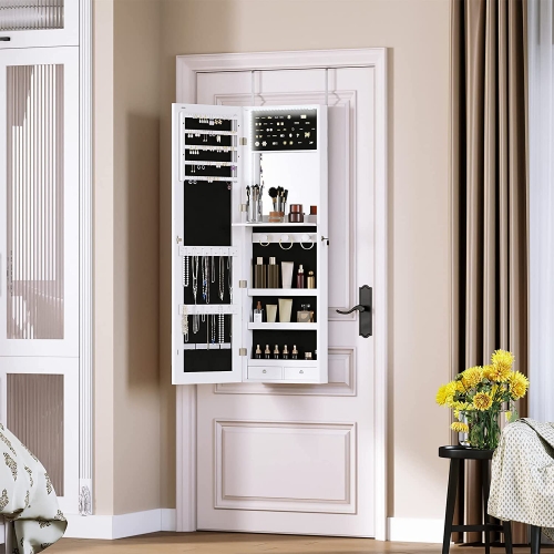 Full-Length Mirror Jewelry Cabinet for Bedroom and Closet