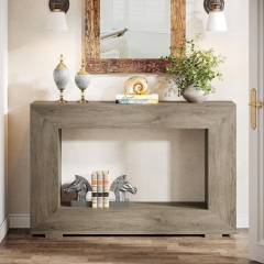 Rustic Accent Minimalist Wood Grain Finish Entry Table Hallway Console Table for Living Room