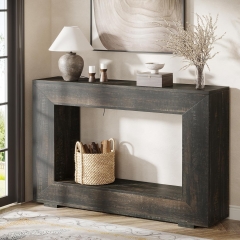 Rustic Accent Minimalist Wood Grain Finish Entry Table Hallway Console Table for Living Room