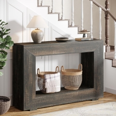 Rustic Accent Minimalist Wood Grain Finish Entry Table Hallway Console Table for Living Room