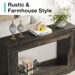 Rustic Accent Minimalist Wood Grain Finish Entry Table Hallway Console Table for Living Room