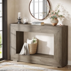 Rustic Accent Minimalist Wood Grain Finish Entry Table Hallway Console Table for Living Room