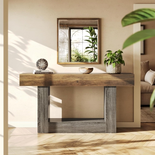 Modern Wood Console Table for Entryway and Living Room Decor