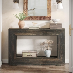 Rustic Accent Minimalist Wood Grain Finish Entry Table Hallway Console Table for Living Room