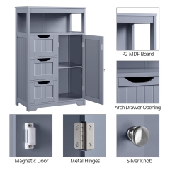 Modern Living Room Storage Cabinet with Adjustable Shelf and Drawers