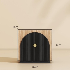 Stylish Small Sideboard Decorative Entryway Cabinet with Gold Accent Handles