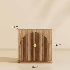 Modern Accent Buffet Decorative Entryway Cabinet with Arched Fluted Doors