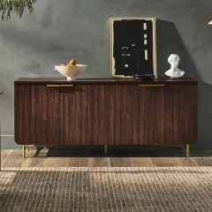 Modern Long Storage Cabinet Accent Sideboard with Vertical Fluted Doors