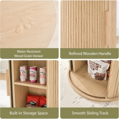 Small Round Dining Table with Hidden Storage Shelves