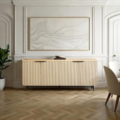 Modern Wood Finish Sideboard TV Stand with Storage Compartments