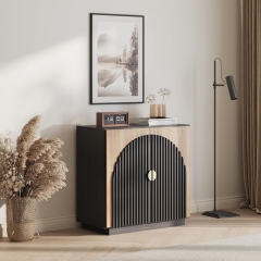 Stylish Small Sideboard Decorative Entryway Cabinet with Gold Accent Handles