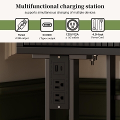Modern Black Vanity Table with Lighted Mirror and Movable Side Cabinet