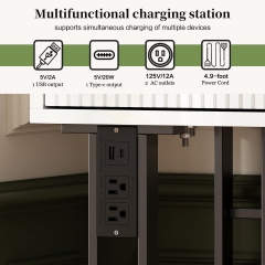 Adjustable Makeup Vanity Desk with LED Mirror and Storage Drawers