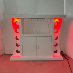 LED-Lit Modern Wine Cabinet with Glass Holder & Bottle Storage