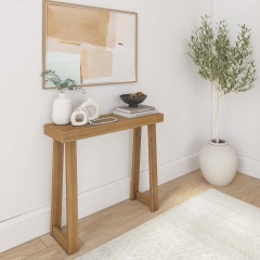 Compact Oak Console Table Narrow Profile Ideal for Entryway and Small Spaces