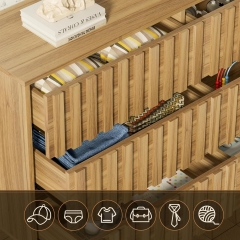 Functional Oak Finish Bedroom Furniture Set Dresser and 2 Nightstands with Open Shelf and Drawer