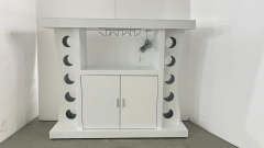 LED-Lit Modern Wine Cabinet with Glass Holder & Bottle Storage