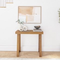 Compact Oak Console Table Narrow Profile Ideal for Entryway and Small Spaces
