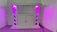 LED-Lit Modern Wine Cabinet with Glass Holder & Bottle Storage