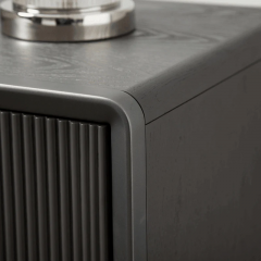 Functional 3 Drawer Dresser Wooden Slat Groove Top Drawer for Bedroom or Hallway