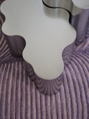 Contemporary Cloud-Form Side Tables with Matte Polyurethane and High-Gloss Metal Finishes